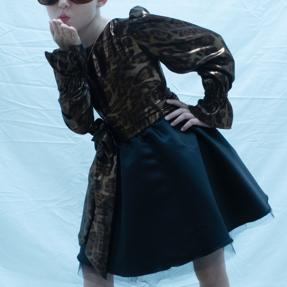 Black Leopard Print Dress